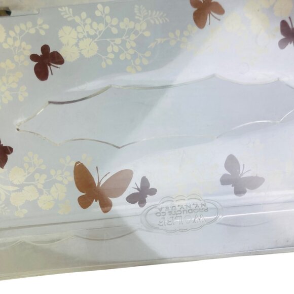 Wolff Tissue Holder Cover Box Lucite Acrylic Butterflies Flower Vintage Retro - Picture 5 of 9